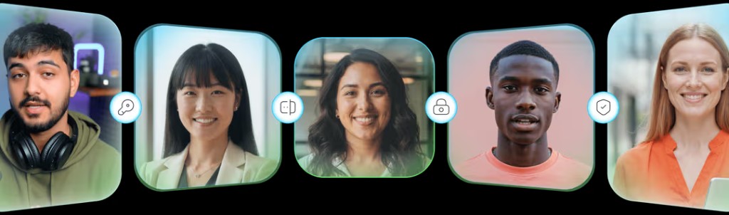 Diverse young creators connected by safety, privacy, and trust
